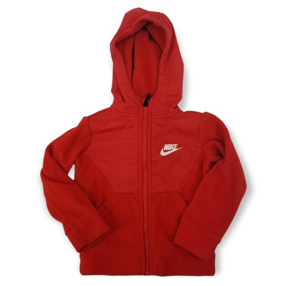 Nike toddler fleece Zip Up Jacket Red Size 2T - Picture 1 of 8